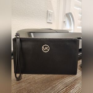 Michael Kors Black Leather Clutch